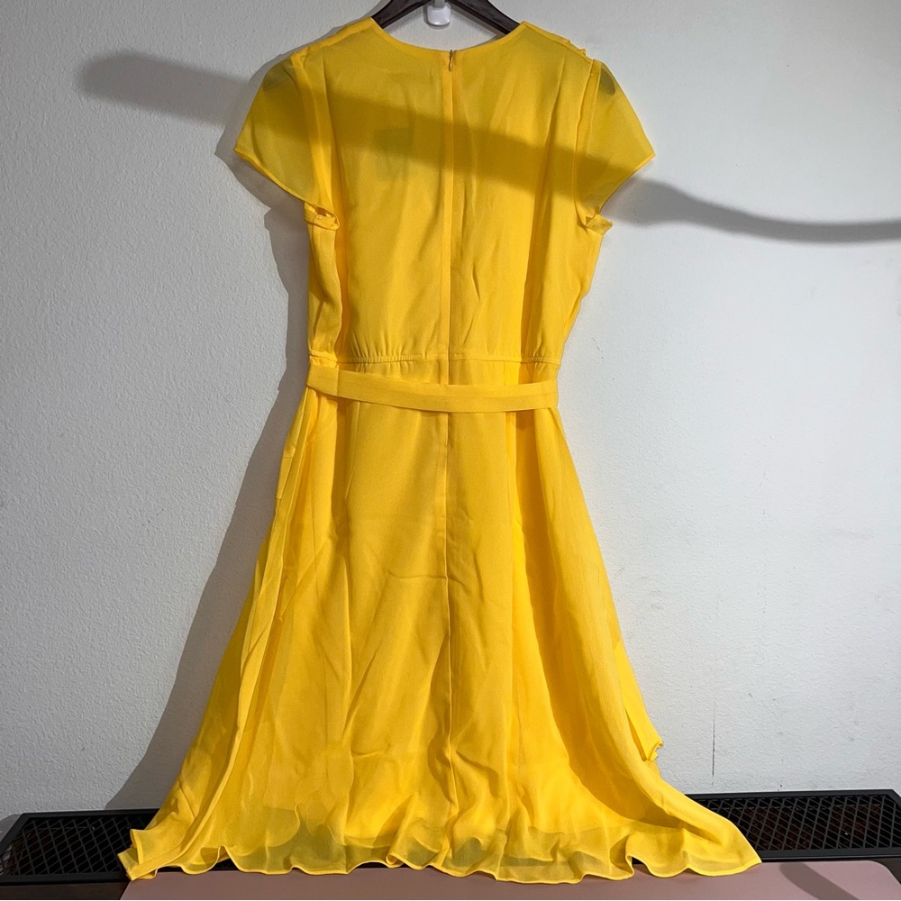NWT Danny & Nicole‎ Short Sleeve Fit + Flare Dress - SUNFLOWER 12 $89 - Picture 4 of 13